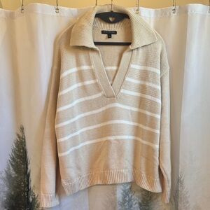 Banana Republic Factory Striped Beige Sweater for Women size L